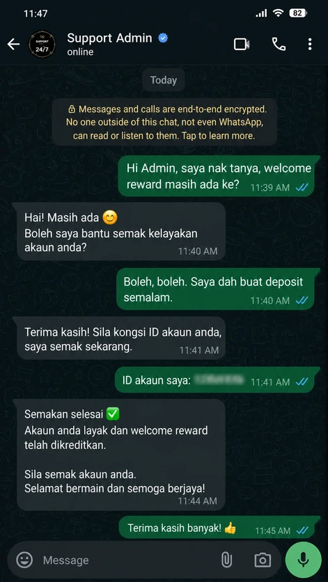 Semakan syarat Free Credit Mega888